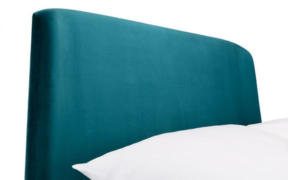 Frida Curved Velvet Bed 135cm Double - Teal Julian Bowen