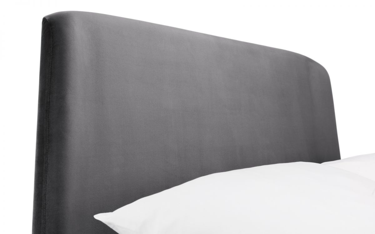 Frida Curved Velvet Bed 150cm King Size - Grey Julian Bowen