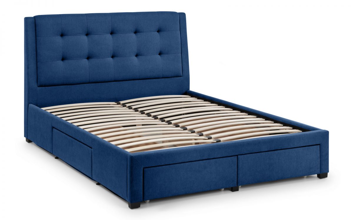 Fullerton 4 Drawer 150cm King Size Bed - Blue Julian Bowen