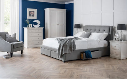 Fullerton 4 Drawer 135cm Double Bed - Grey Julian Bowen