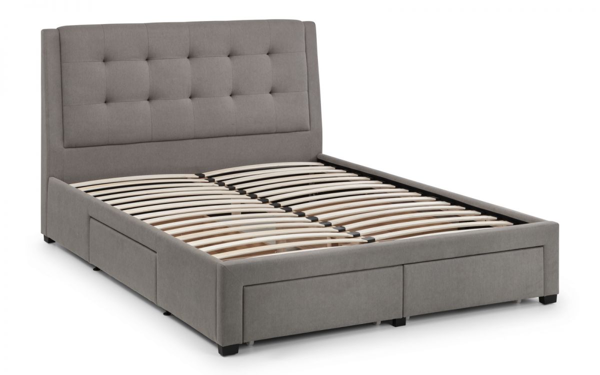 Fullerton 4 Drawer 135cm Double Bed - Grey Julian Bowen