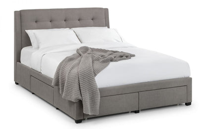 Fullerton 4 Drawer 135cm Double Bed - Grey Julian Bowen