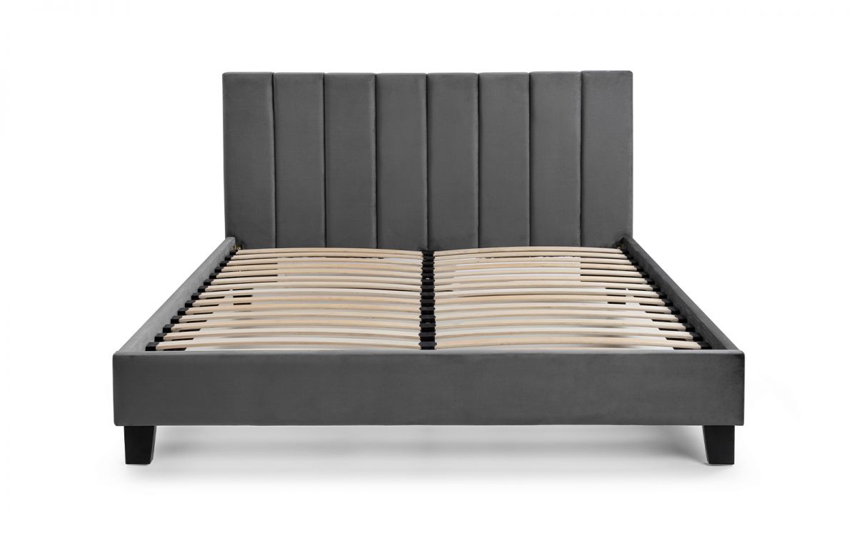 Rosa Velvet Bed in a Box 135cm Double - Grey Julian Bowen