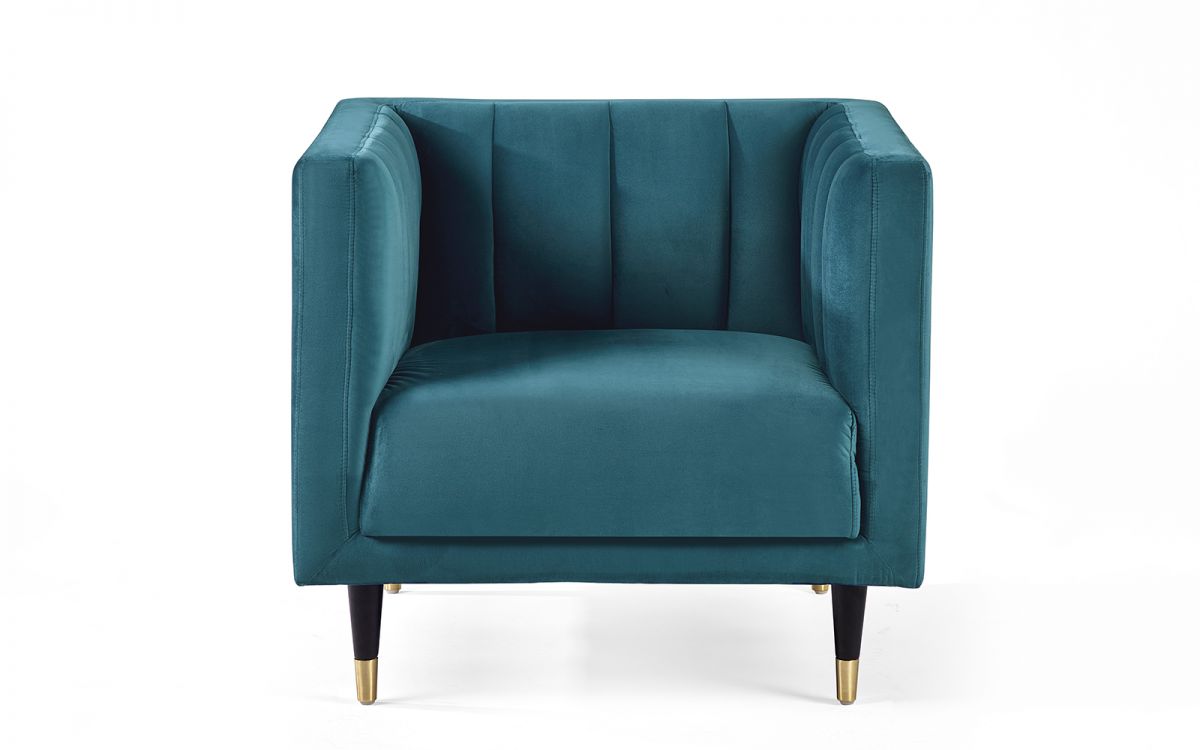 Salma Scalloped Back Chair - Teal Julian Bowen