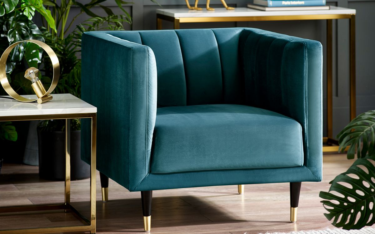 Salma Scalloped Back Chair - Teal Julian Bowen