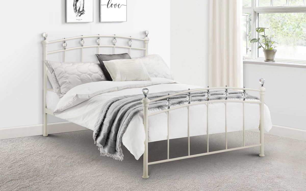 Sophie Bed 135cm Double - Stone White Julian Bowen