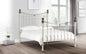 Victoria 150cm King Size Bed - Stone White & Brass Julian Bowen