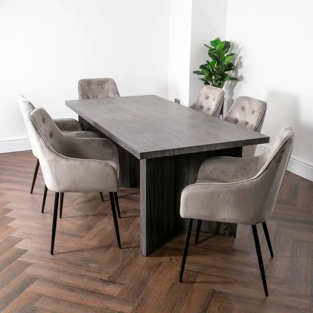 Ascot Grey Oak Dining Table - Oakavia