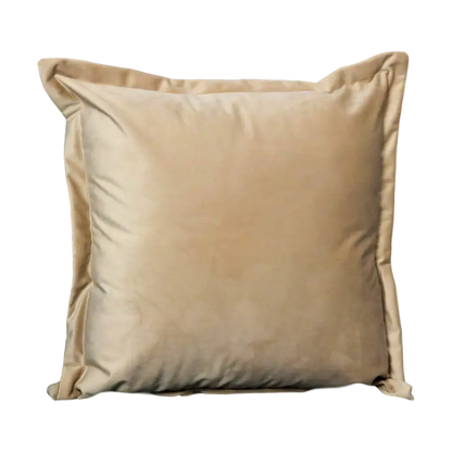 Beige Velvet Cushion - Feather Filled - Oakavia