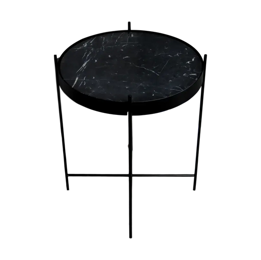 Black Marble Side Table - Oakavia