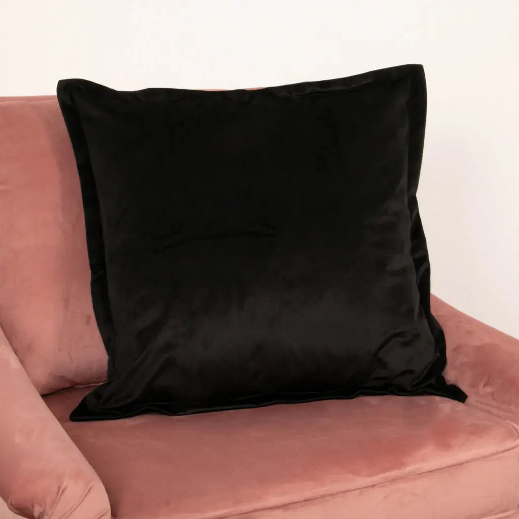 Black Velvet Cushion - Feather Filled - Oakavia