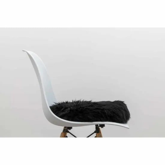 Black Round Sheepskin Chair Pad - Oakavia