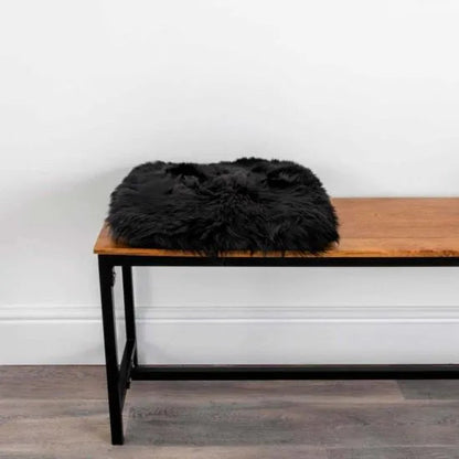 Black Square Sheepskin Chair Pad - Oakavia