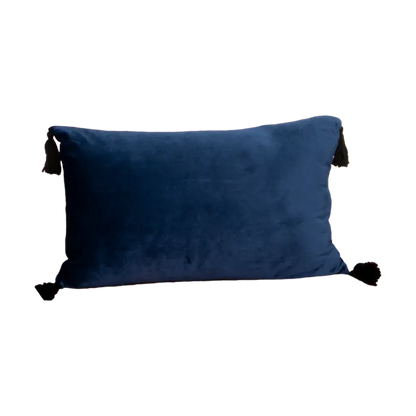 Blue Velvet Tasselled Boudoir Cushion Cover - Oakavia