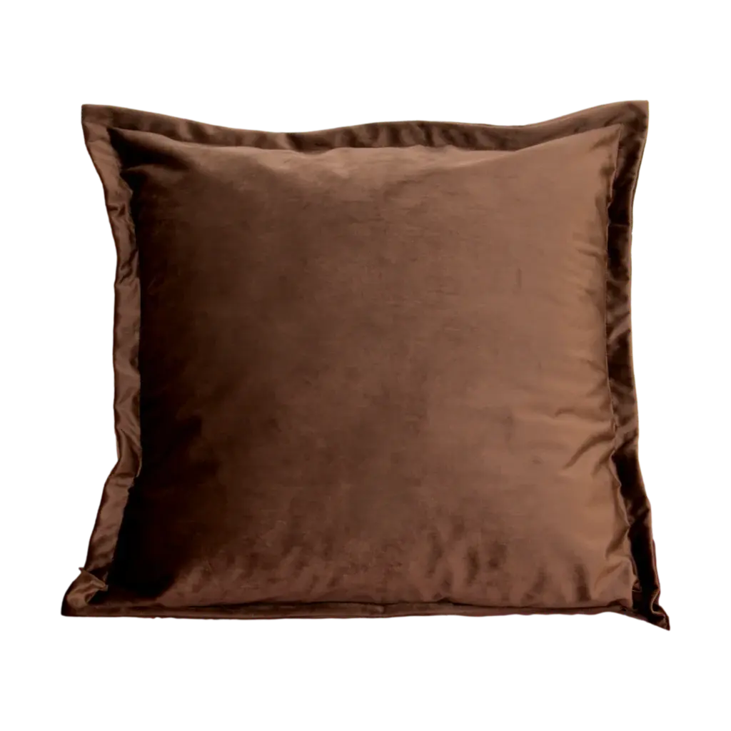 Brown Velvet Cushion - Feather Filled - Oakavia