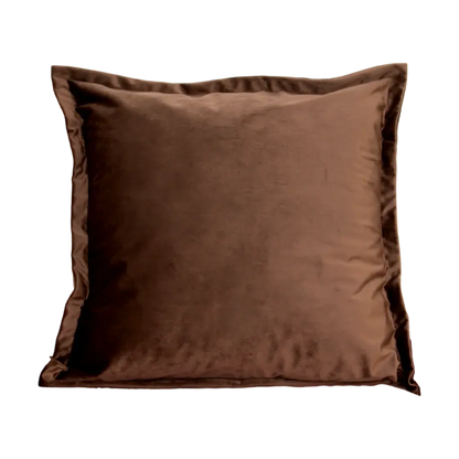 Brown Velvet Cushion - Feather Filled - Oakavia