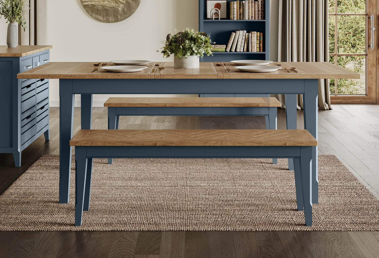 Signature Blue Extending Dining Table Baumhaus