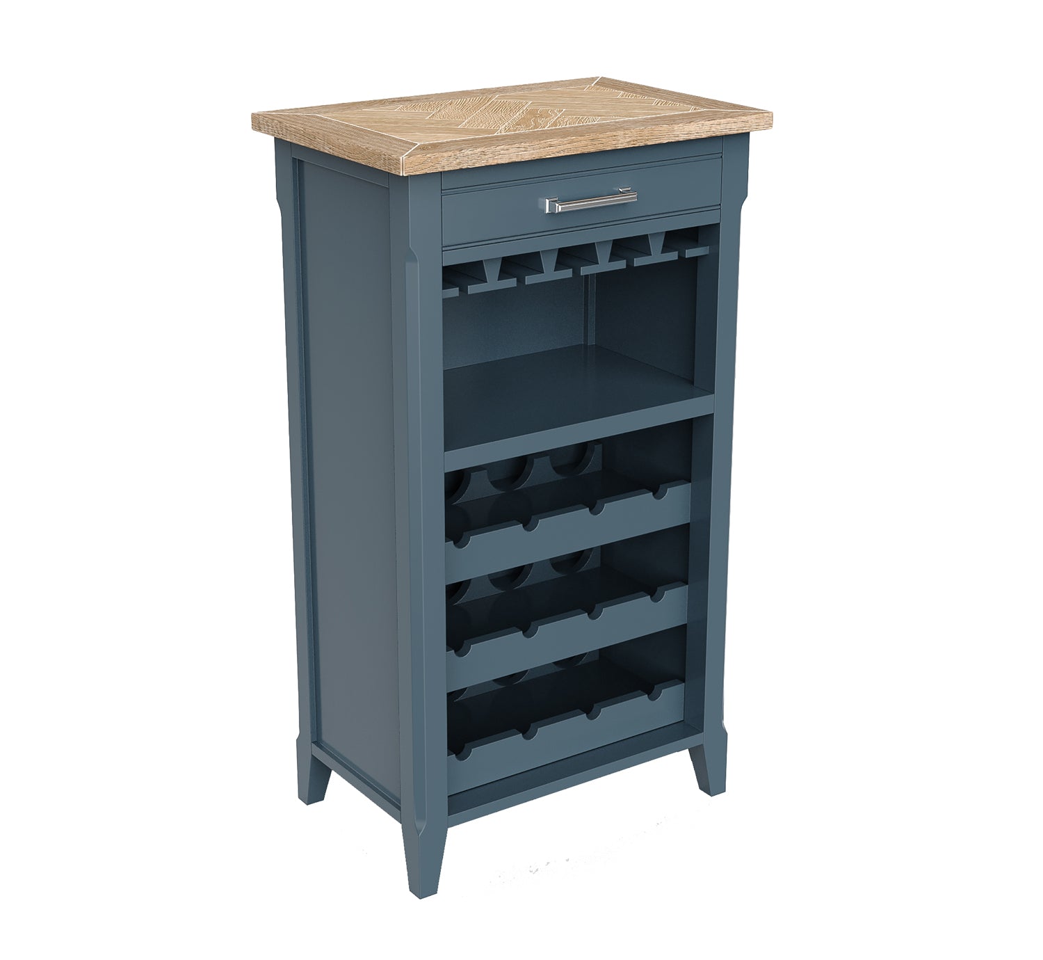 Signature Blue Wine Rack / Glass Storage Cabinet Baumhaus