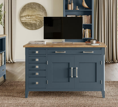 Signature Blue Hidden Home Office Desk Baumhaus