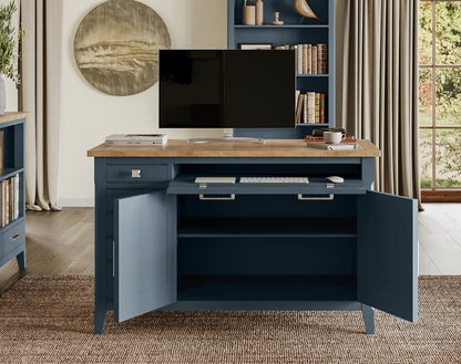 Signature Blue Hidden Home Office Desk Baumhaus