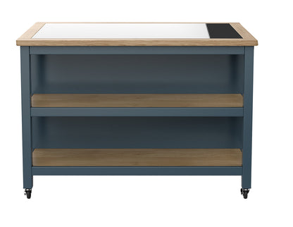 Kitchen Island (Blue) Open with Breakfast Bar Baumhaus