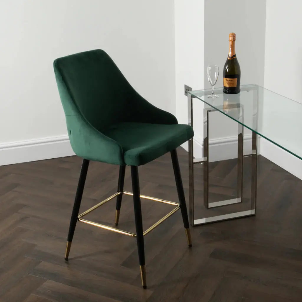 Chesterfield Green Kitchen Bar Stool (set of 2) - Oakavia