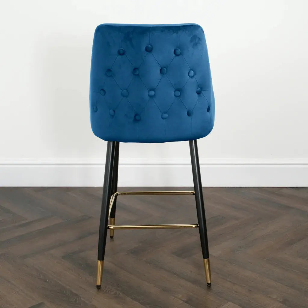 Chesterfield Navy Blue Kitchen Bar Stool (set of 2) - Oakavia