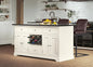 Cream Kitchen Island with Black Granite Top - Oakavia