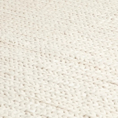 Cream Knitted Large Wool Rug - 160 x 230cm - Oakavia