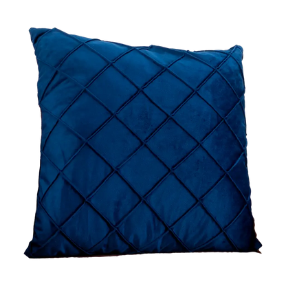 Diamond Blue Velvet Cushion - Feather Filled - Oakavia