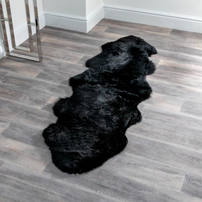 Double Black Sheepskin Rug - Oakavia