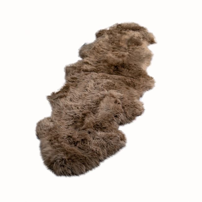 Double Light Brown Sheepskin Rug - Oakavia