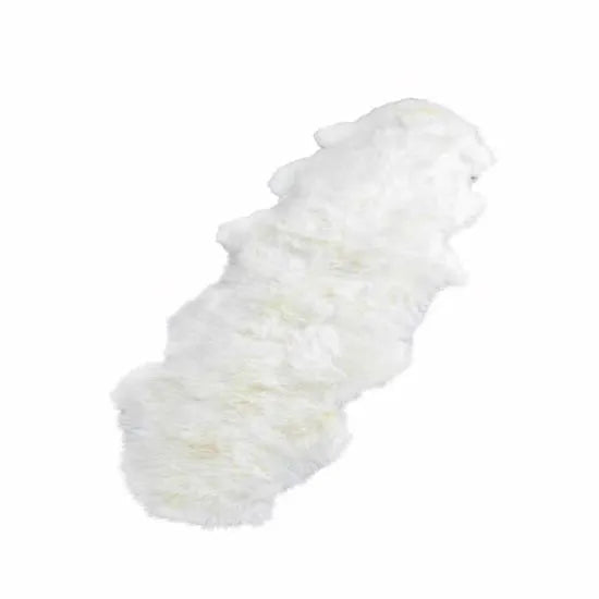 Double Natural White Sheepskin Rug - Oakavia