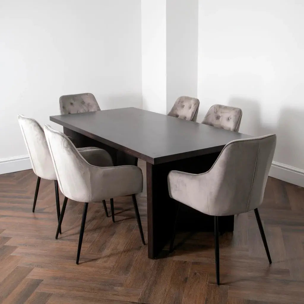 Espresso Walnut Ascot Dining Table with 4 Chairs - Oakavia