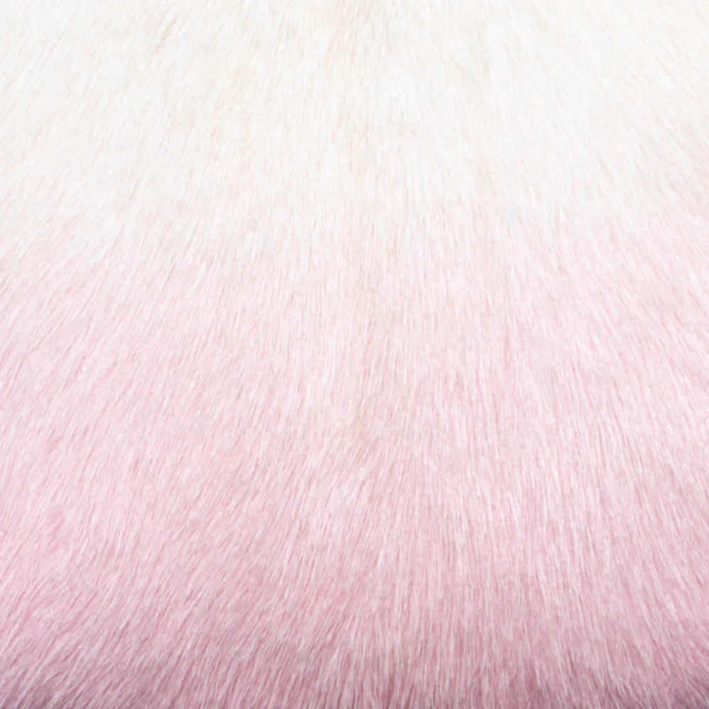 Ivory/Pink Goatskin Ombre Pouffe - Oakavia