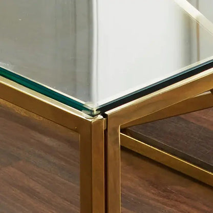 Geometric Gold Plated Coffee Table - Oakavia