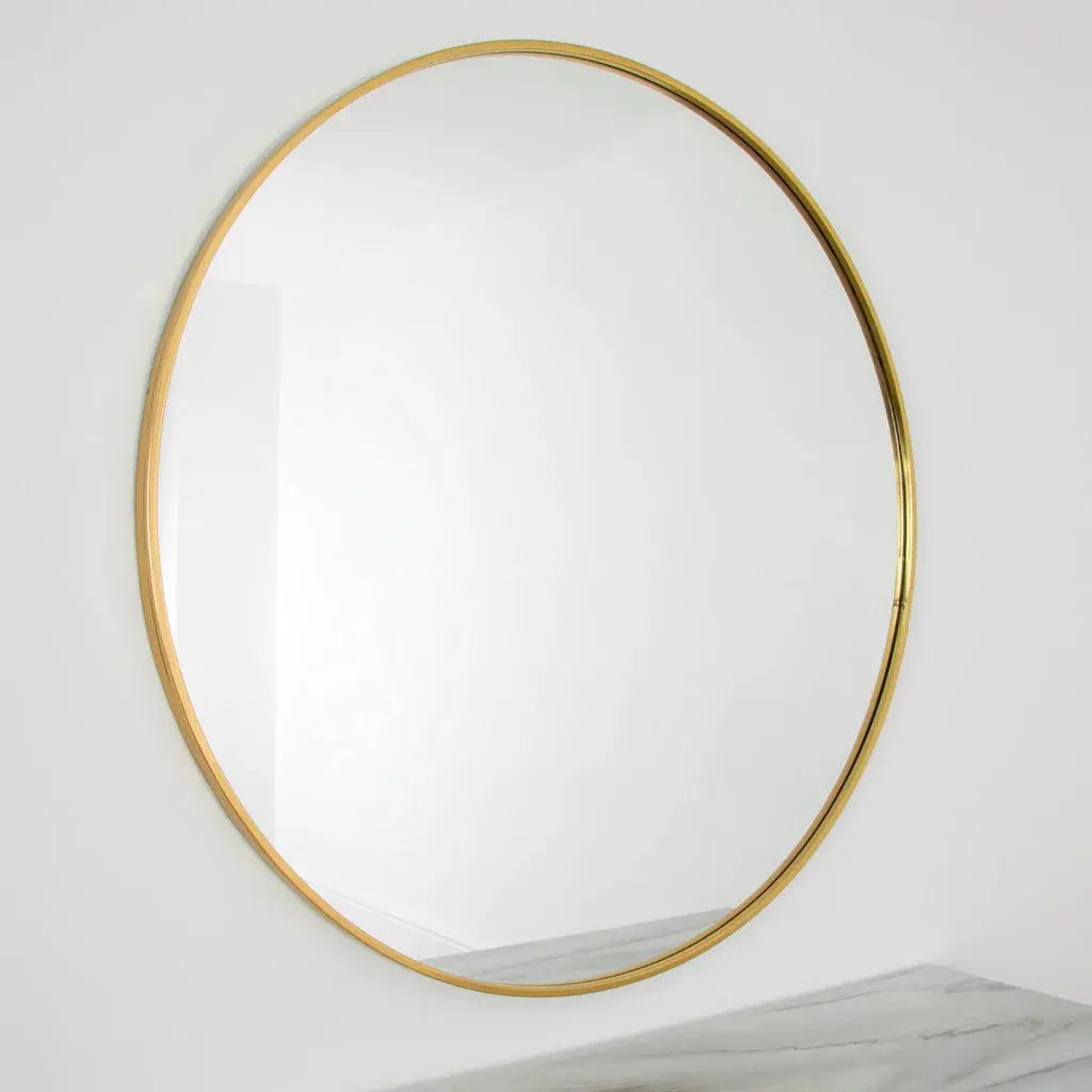 Gold Manhattan Round Mirror - Large - Oakavia