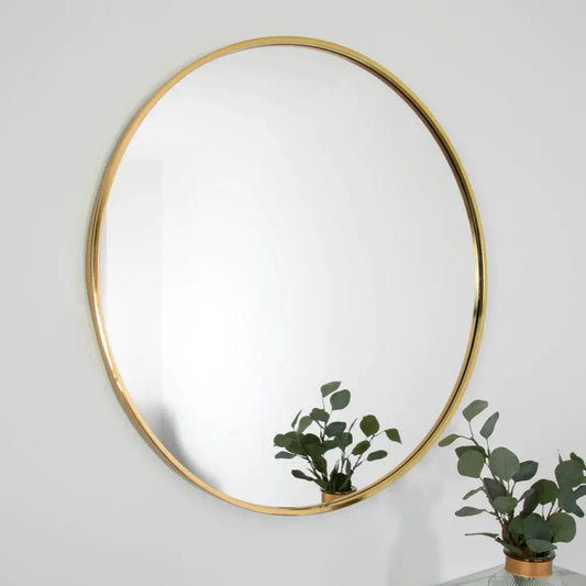 Gold Manhattan Round Mirror - Medium - Oakavia