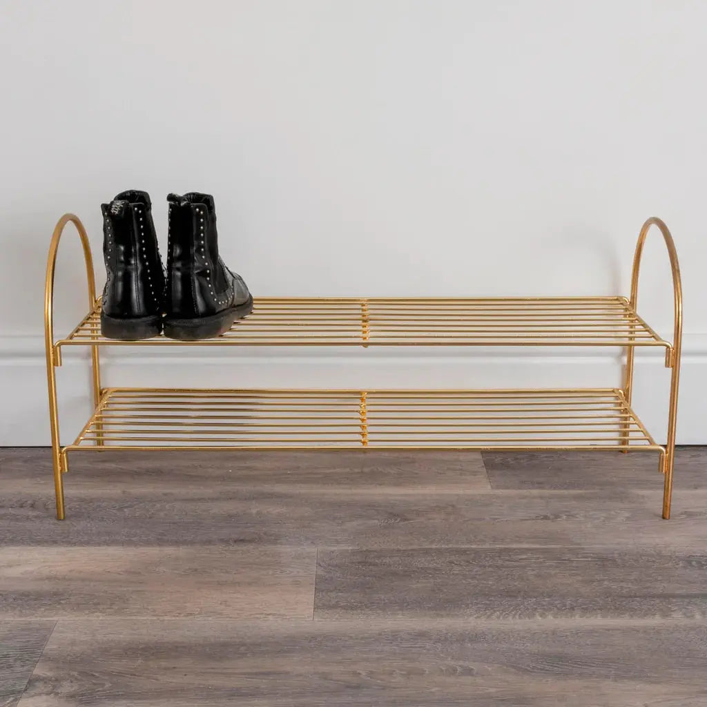 Gold Shoe Rack - Oakavia