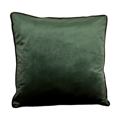 Green Piped Velvet Cushion Feather Filled - Oakavia