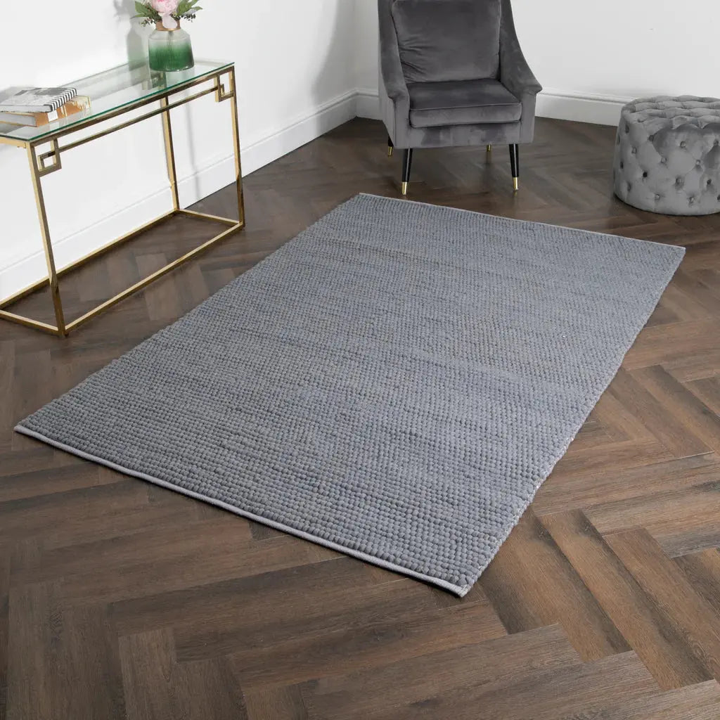 Grey Bubble Large Wool Rug - 120 x  180cm - Oakavia