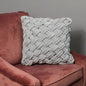 Grey Handknotted Velvet Cushion - Feather Filled - Oakavia