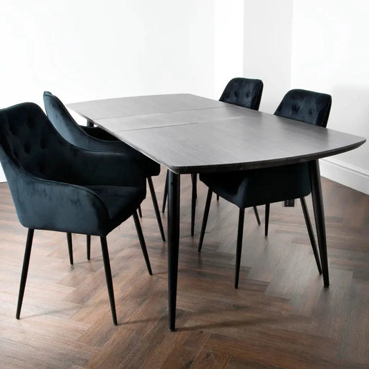 Grey Oak Oxford Dining Table with 4 Chairs - Oakavia