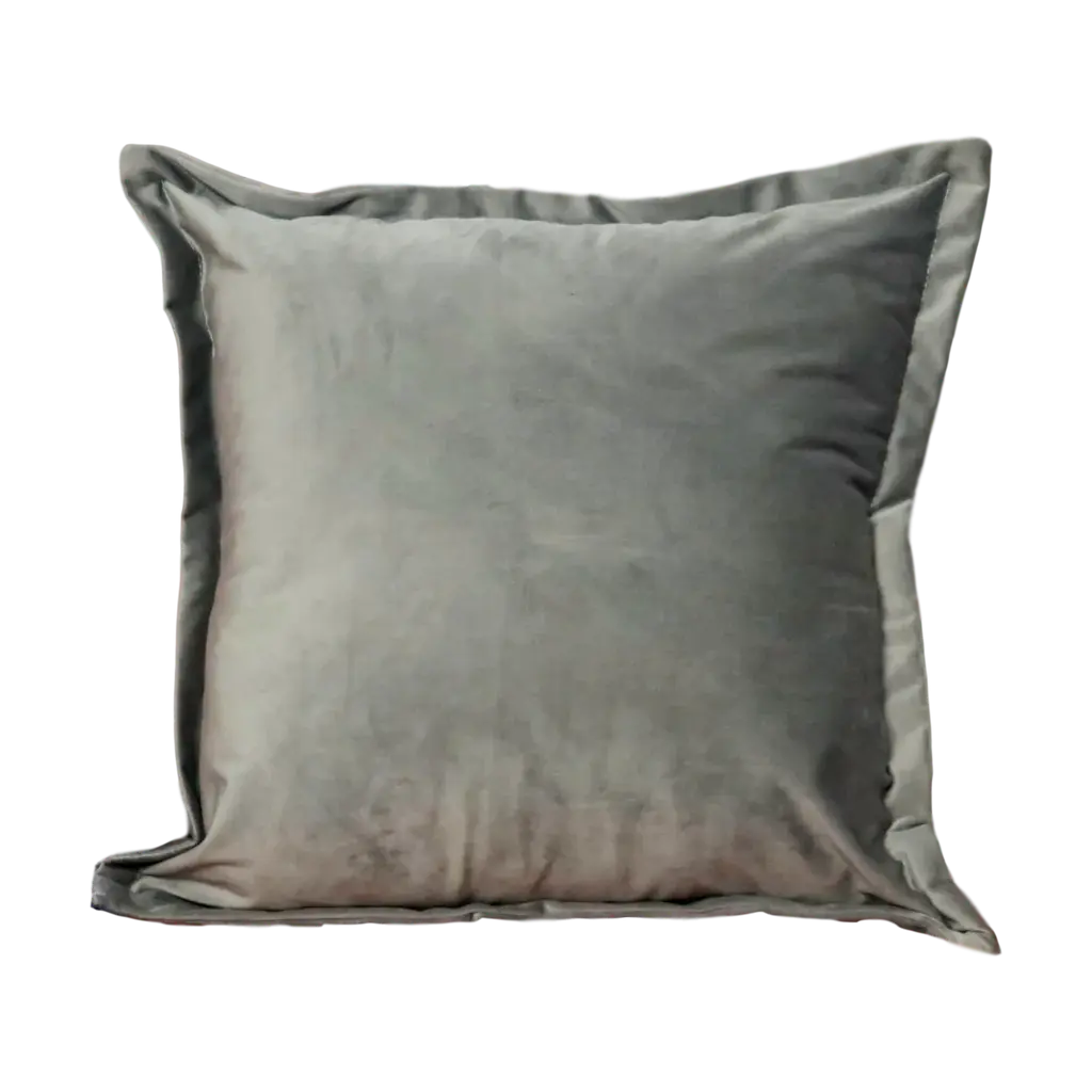 Grey Velvet Cushion - Feather Filled - Oakavia