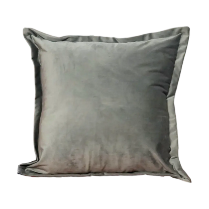 Grey Velvet Cushion - Feather Filled - Oakavia