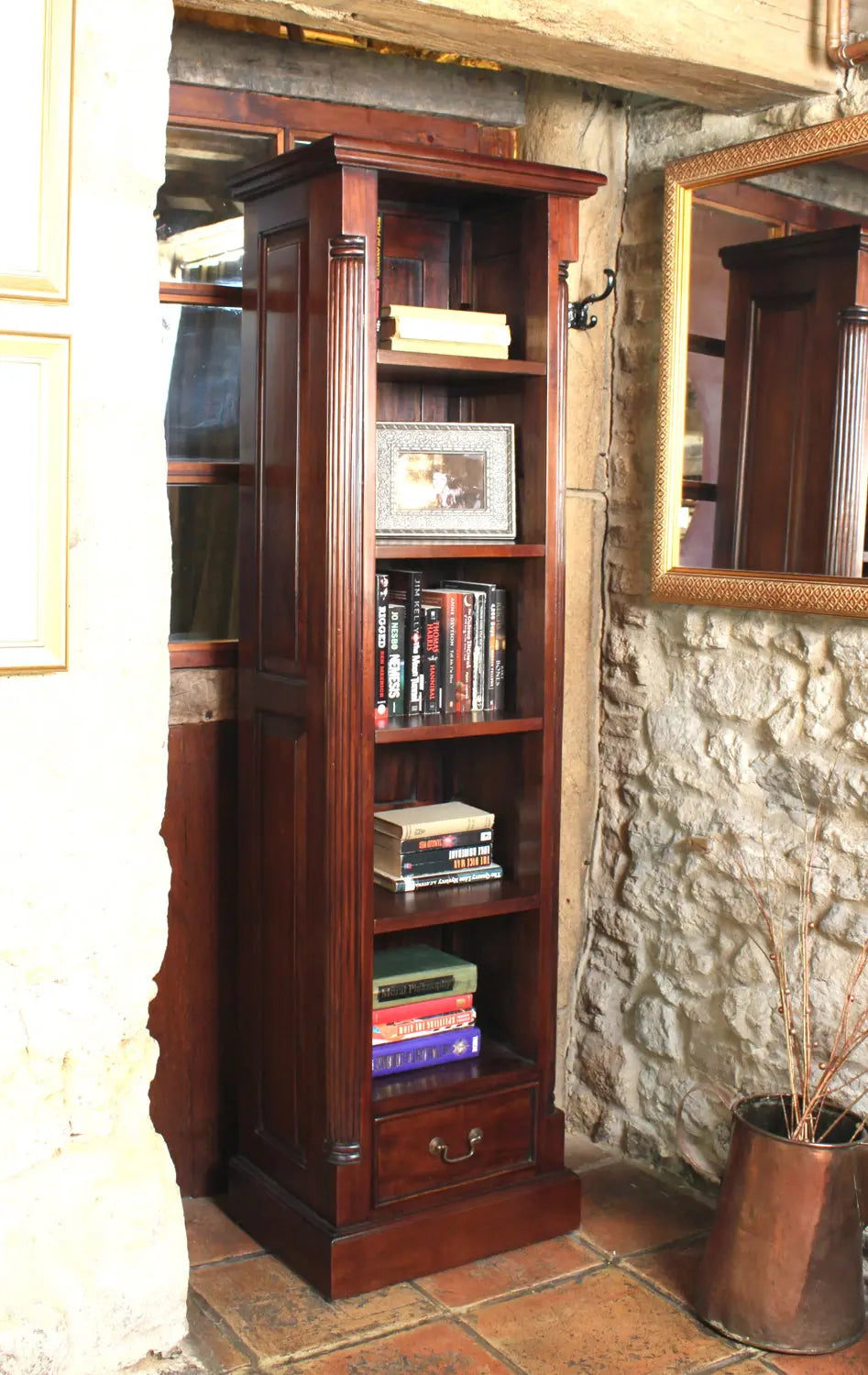 Wood Furniture UK - Shop La Roque Narrow Alcove Bookcase - Oakavia