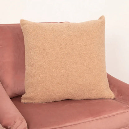 Light Brown Teddy Cushion - Feather Filled - Oakavia