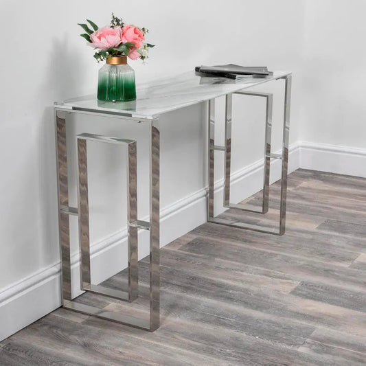 Marble Glass Milano Console Table - Oakavia