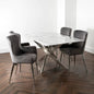 Marble Glass Rectangle Dining Table with 6 Chairs - Oakavia