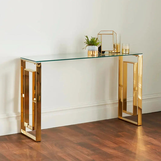 Milano Gold Plated Console Table - Oakavia